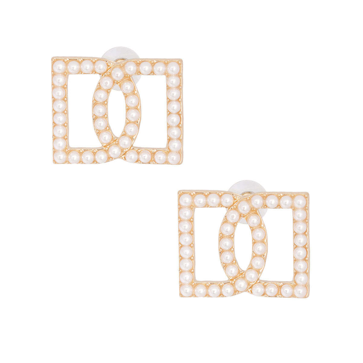 Cream Double D Studs - Luminous Bear Shop