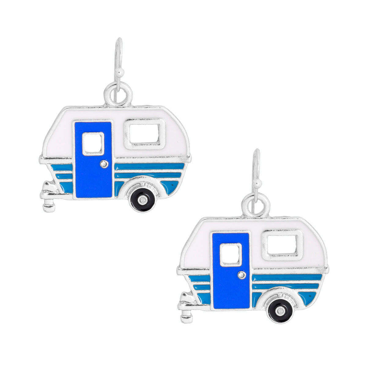 Silver and Blue Camper Earrings - Luminous Bear Shop