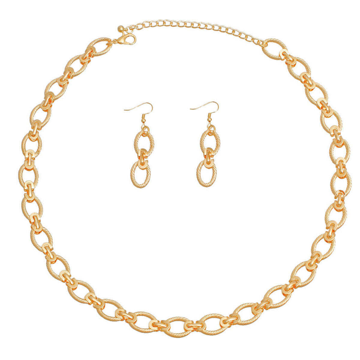 Twisted Oval Gold Metal Chain Set - Luminous Bear Shop