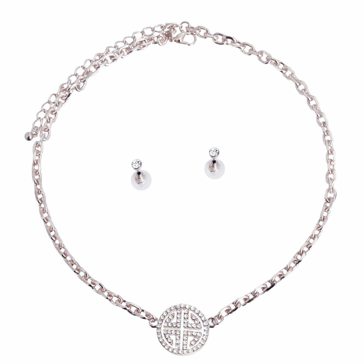 Silver Cable Chain Greek Key Necklace - Luminous Bear Shop