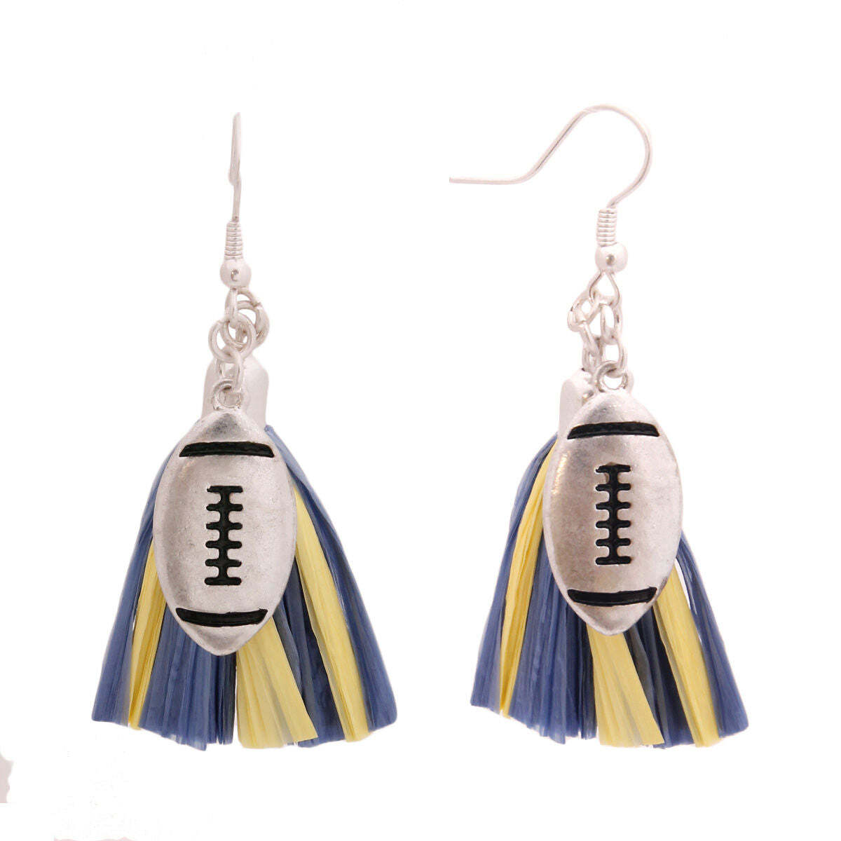 Blue Tassel Football Earrings - Luminous Bear Shop