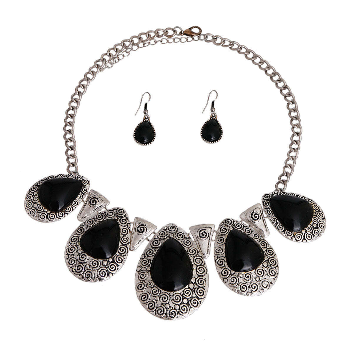 Black Teardrop Collar Necklace - Luminous Bear Shop
