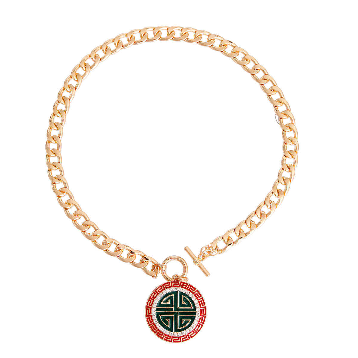 Red and Green Greek Toggle Chain - Luminous Bear Shop