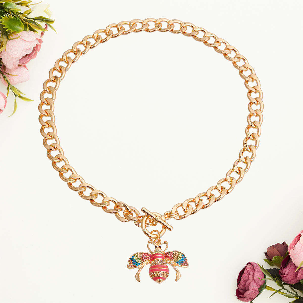 Rainbow Rendezvous: Bee Charm Necklace - Luminous Bear Shop
