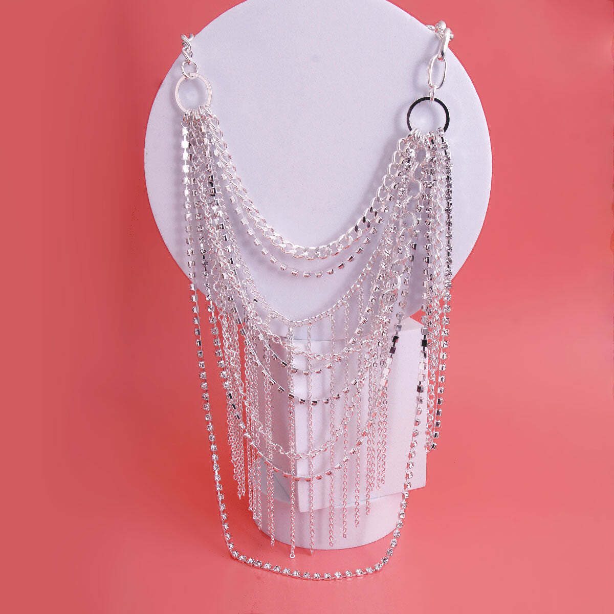 Silver Vintage Fringe Chain Necklace - Luminous Bear Shop