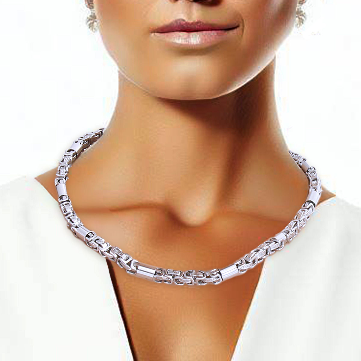 Silver Stainless Steel Rounded Link Chain - Luminous Bear Shop