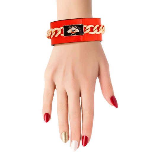 Bee-luxe Cuff: Red Bespoke Chain - Luminous Bear Shop
