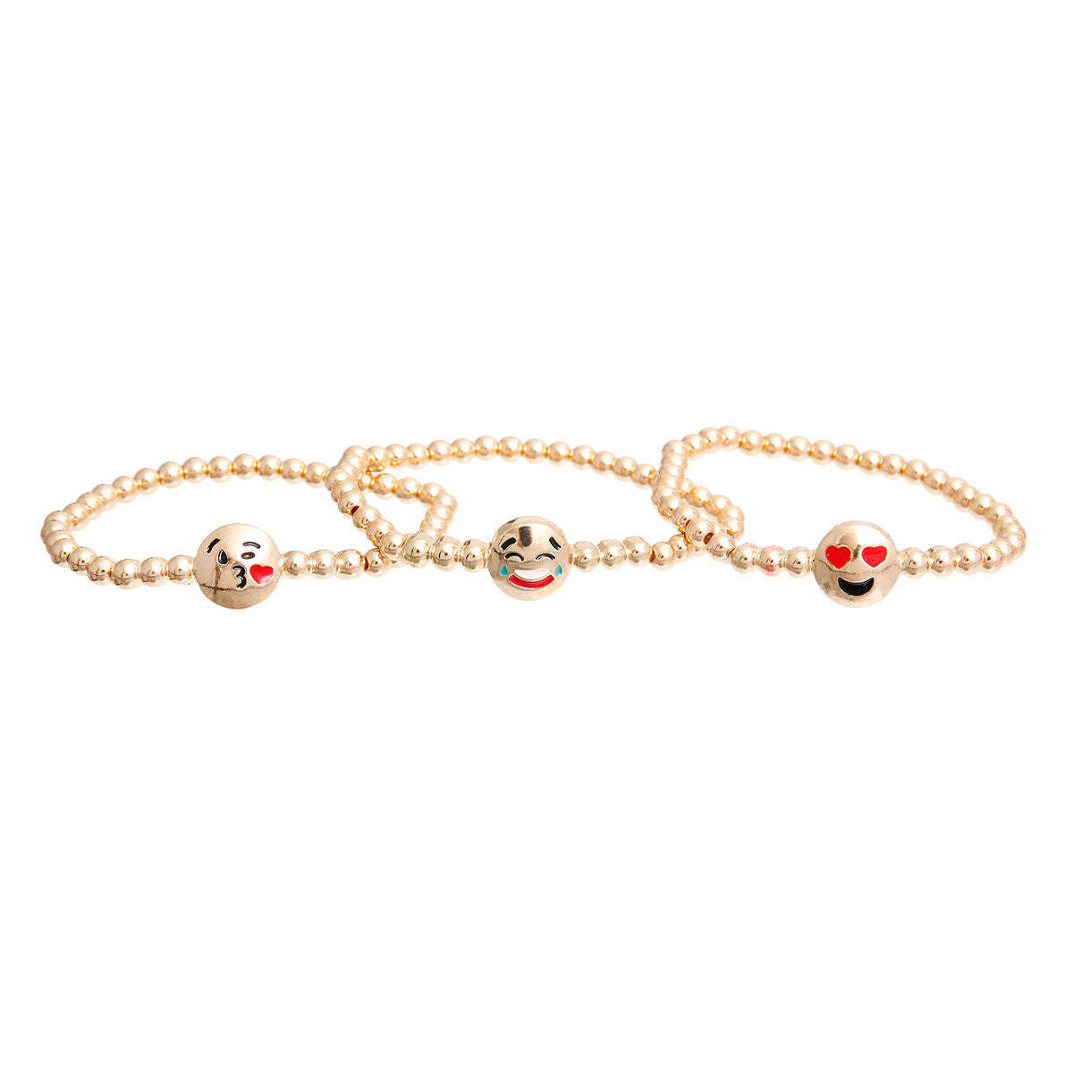 Gold Emoji Stretch Bracelets - Luminous Bear Shop
