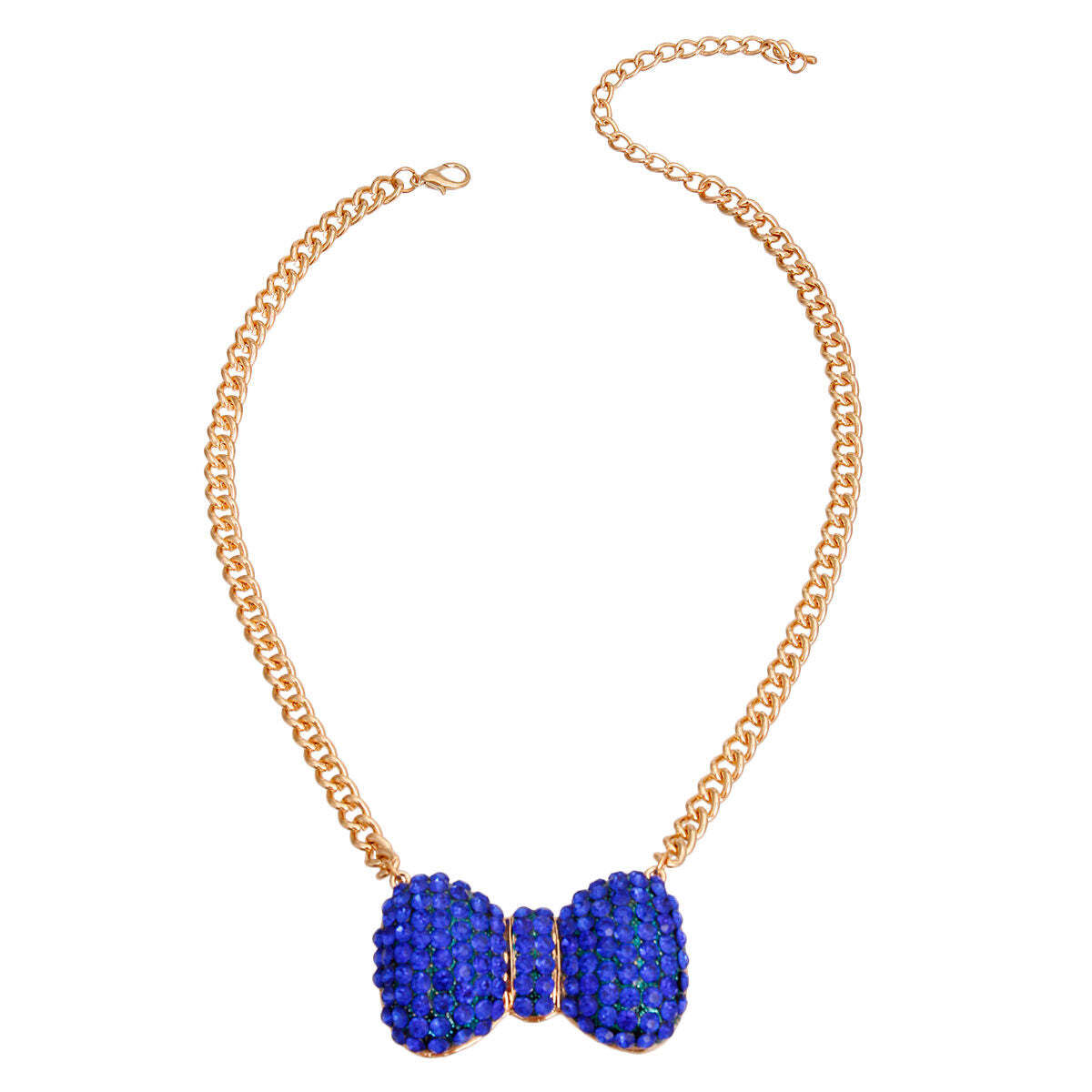 Royal Blue Chunky Bow Necklace - Luminous Bear Shop