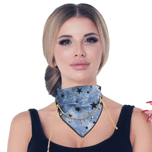 Blue Scarf Choker Necklace - Luminous Bear Shop