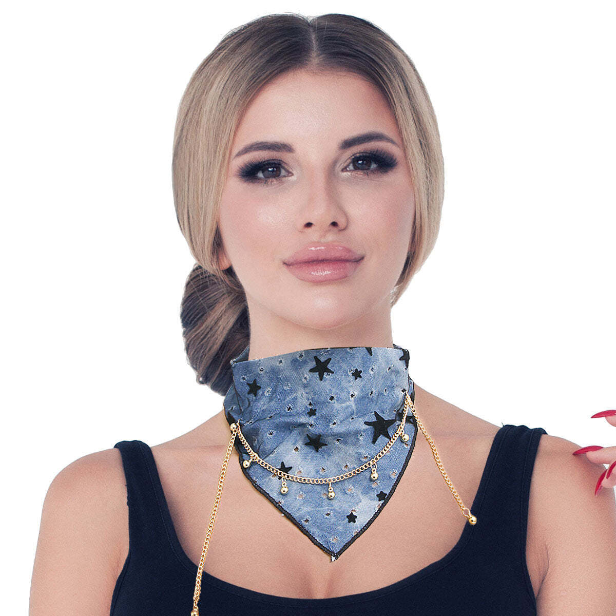 Blue Scarf Choker Necklace - Luminous Bear Shop