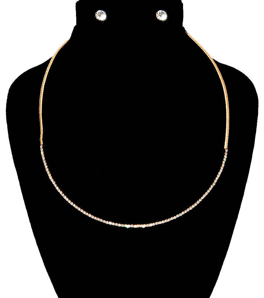 Clear Stone Elegant Necklace Set - Luminous Bear Shop