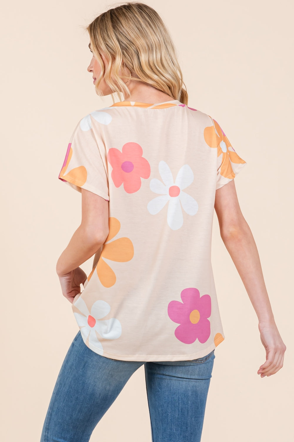 BOMBOM Floral Short Sleeve T-Shirt - Luminous Bear Shop