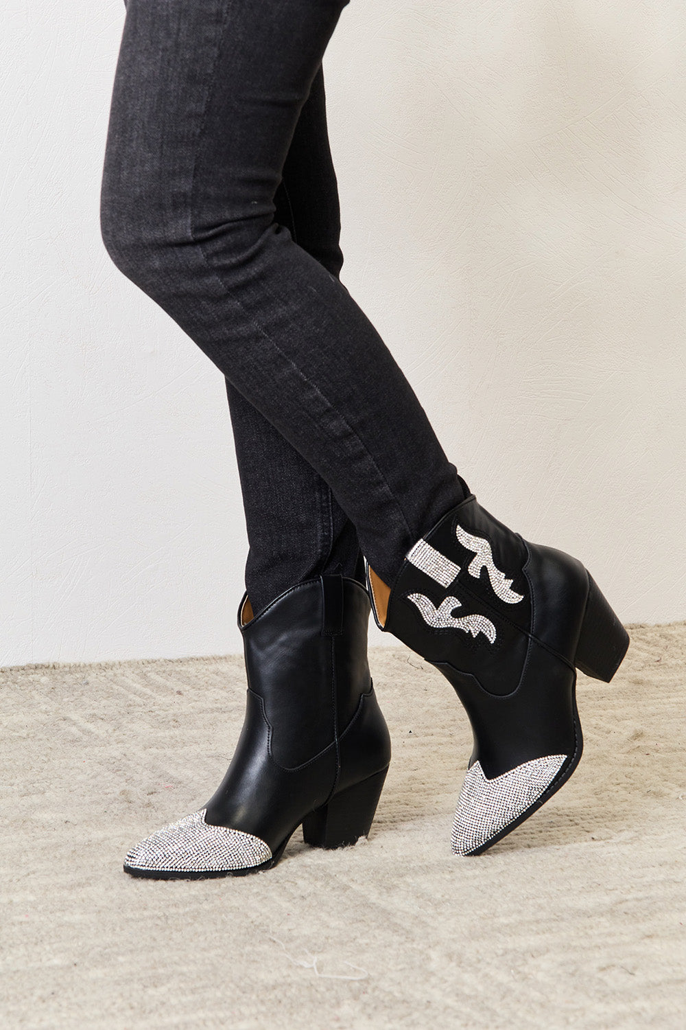 East Lion Corp Rhinestone Pointed  Boots - Luminous Bear Shop