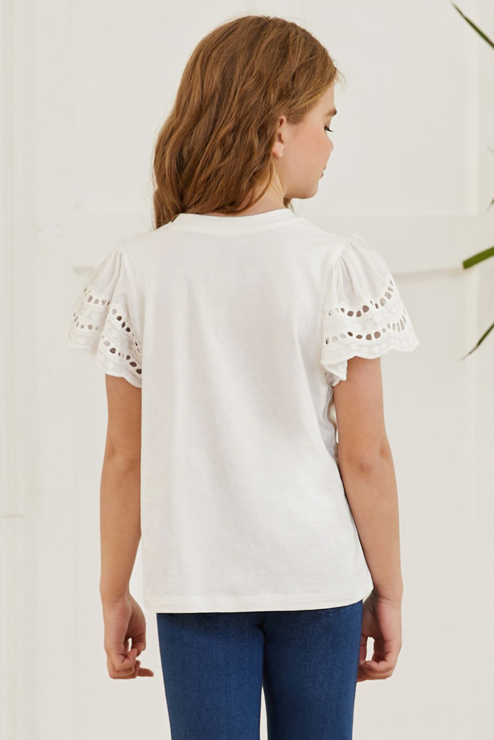 Round Neck Flutter Sleeve T-Shirt - Luminous Bear Shop