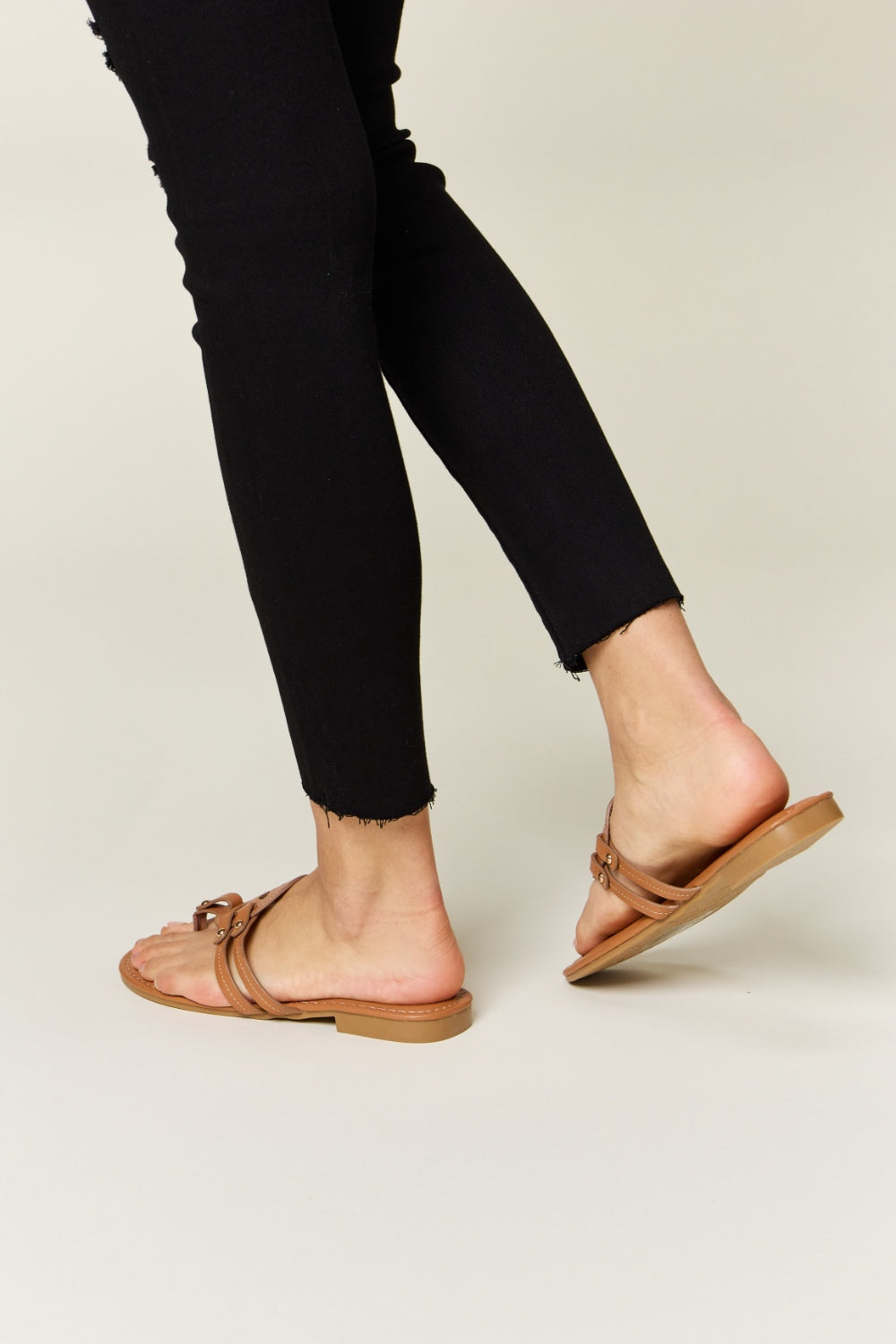 Forever Link Cutout PU Leather Open Toe Sandals - Luminous Bear Shop