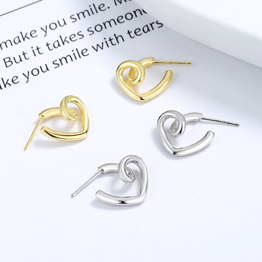 Alloy Irregular Heart Earrings - Luminous Bear Shop