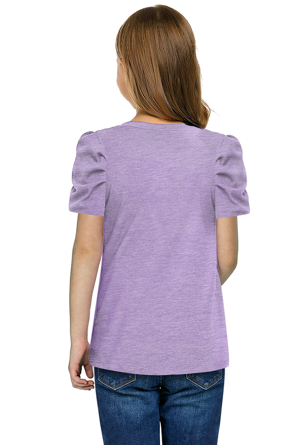 Round Neck Puff Sleeve T-Shirt - Luminous Bear Shop