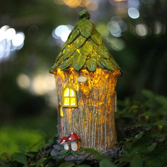 Resin solar light LED light circular flower house - Luminous Bear Shop