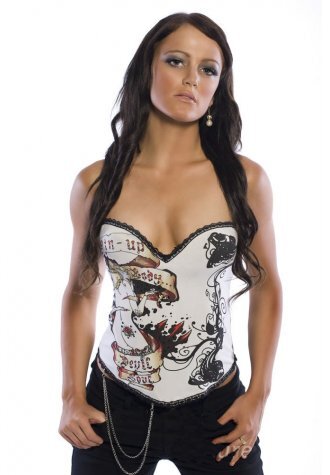 White Magic Printed Burlesque Corset