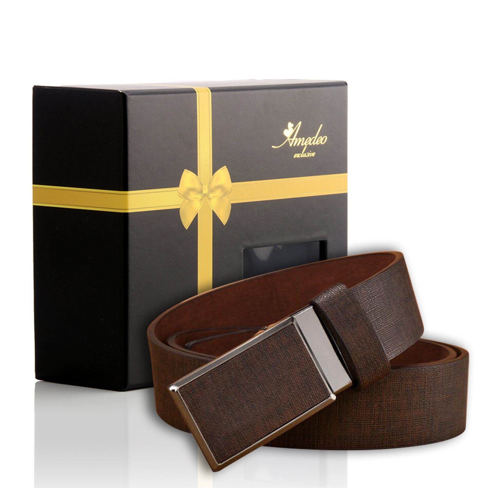 Men's Stainless Steel Buckle-Brown Belt - Luminous Bear Shop