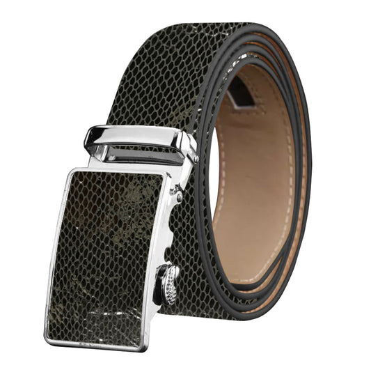 Men's Smart Ratchet No Holes Automatic Buckle Belt in Snake Skin - - Luminous Bear Shop