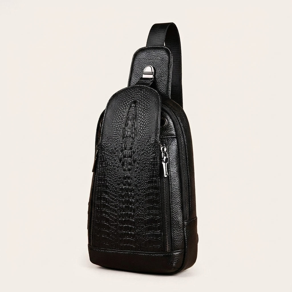 Crocodile Leather Sling Bag – Refined & Luxurious
