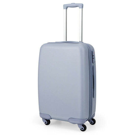 Hardside Luggage with Spinner Wheels with TSA Lock and Height Adjustable Handle-Blue - Color: Blue