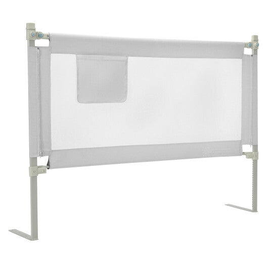 57 Inch Toddlers Vertical Lifting Baby Bed Rail Guard with Lock-Gray - Color: Gray