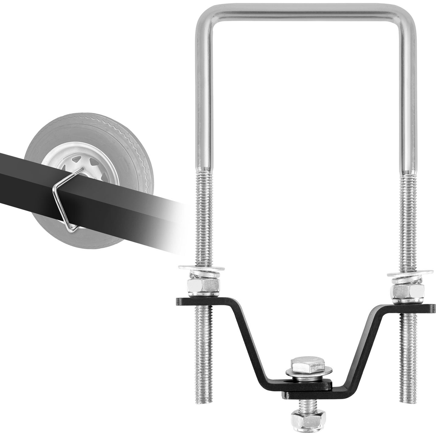 VEVOR Spare Tire Carrier, U-Bolt Zinc Plated Spare Tire Mount Bracket Side Mount with Lock, 160 lbs Capacity, 4 & 5 Lugs Wheels on 4", 4.5", 5" Bolt Patterns, for Trailer Tongue, Marine Trailer - Luminous Bear Shop