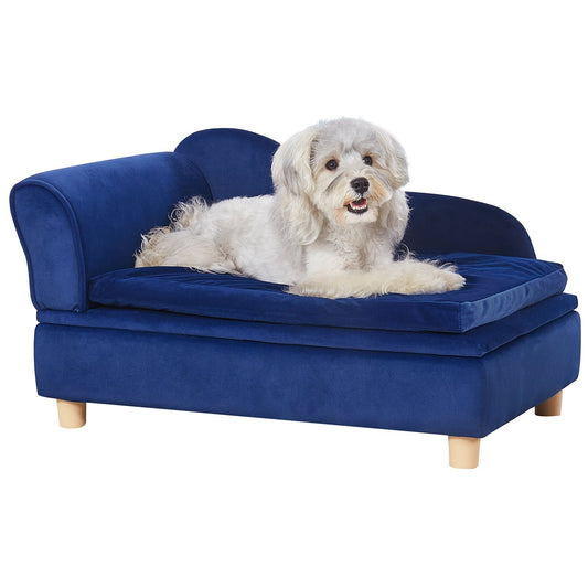 VEVOR Pet Sofa, Dog Couch for Medium-Sized Dogs and Cats, Soft Velvety Dog Sofa Bed, 81 lbs Loading Cat Sofa, Blue - Luminous Bear Shop