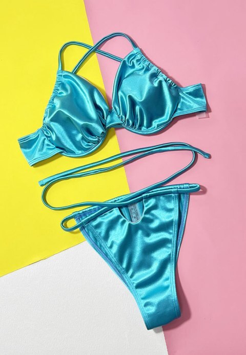 Women Bikini Set Solid Color Sexy Triangle Two Piece Swimsuit