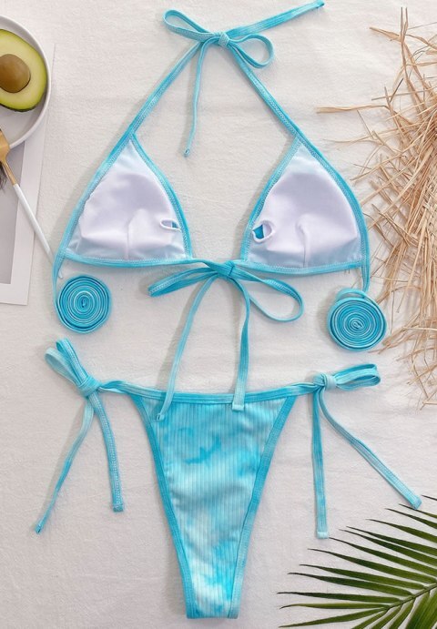 Tie Dye Micro Triangle Tie Side Bikini Swimsuit