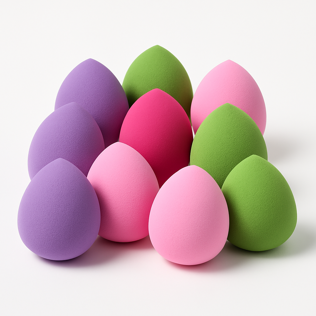 Bundle of  10 different colors Teardrop Beauty Sponge – Latex-Free Natural Foundation Makeup Blender
