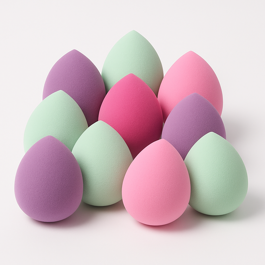 Bundle of  10 different colors Teardrop Beauty Sponge – Latex-Free Natural Foundation Makeup Blender
