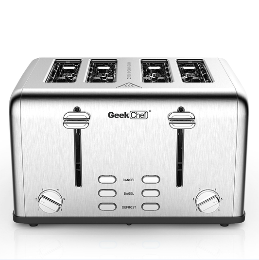 Wide Slot Multi Stoace 4 pcs Toaster Dual Control Panel 1.5in4 Slots 6 Type Toast Cover Set High Lift Bar Bagel / Thaw / Cancel 3 features vintage style - Luminous Bear Shop