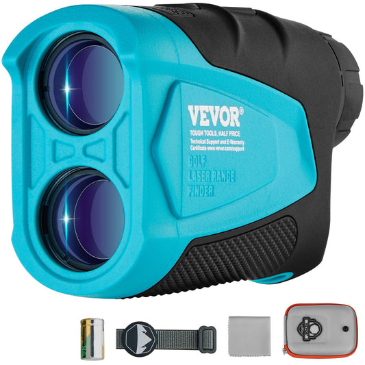 VEVOR Golf Rangefinder, 1000 Yards Laser Golfing Hunting Range Finder, 6X Magnification Distance Measuring, Golfing Accessory with External Magnet Mount, High-Precision Flag Lock, Slope, and Batteries