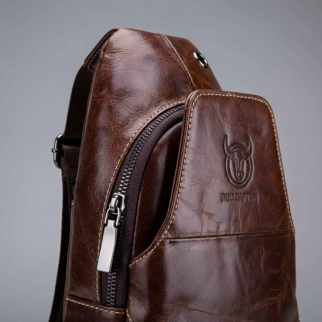 Leather Business Sling Bag – Compact & Timeless