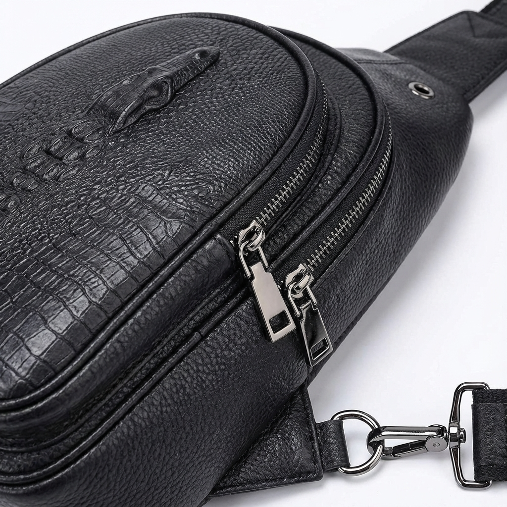 Crocodile Leather Sling Bag – Bold & Refined
