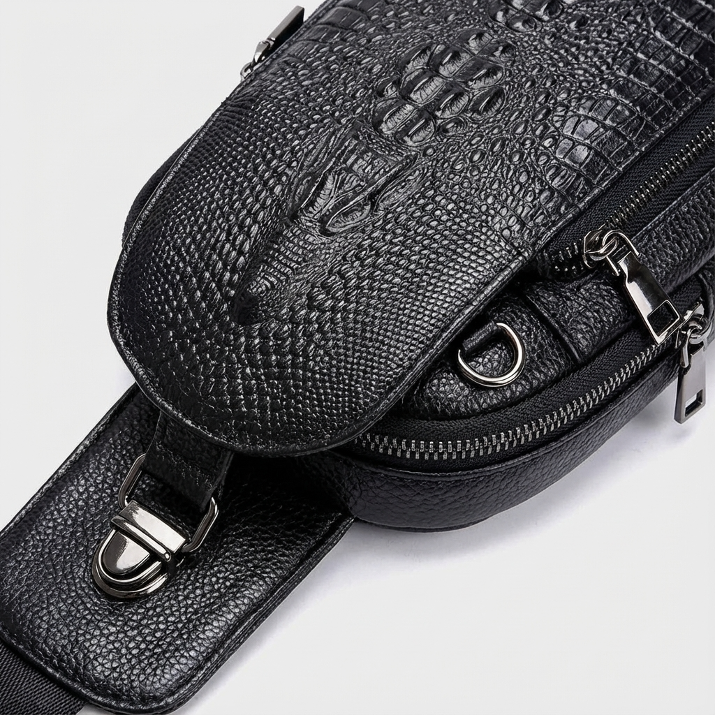 Crocodile Leather Sling Bag – Refined & Luxurious