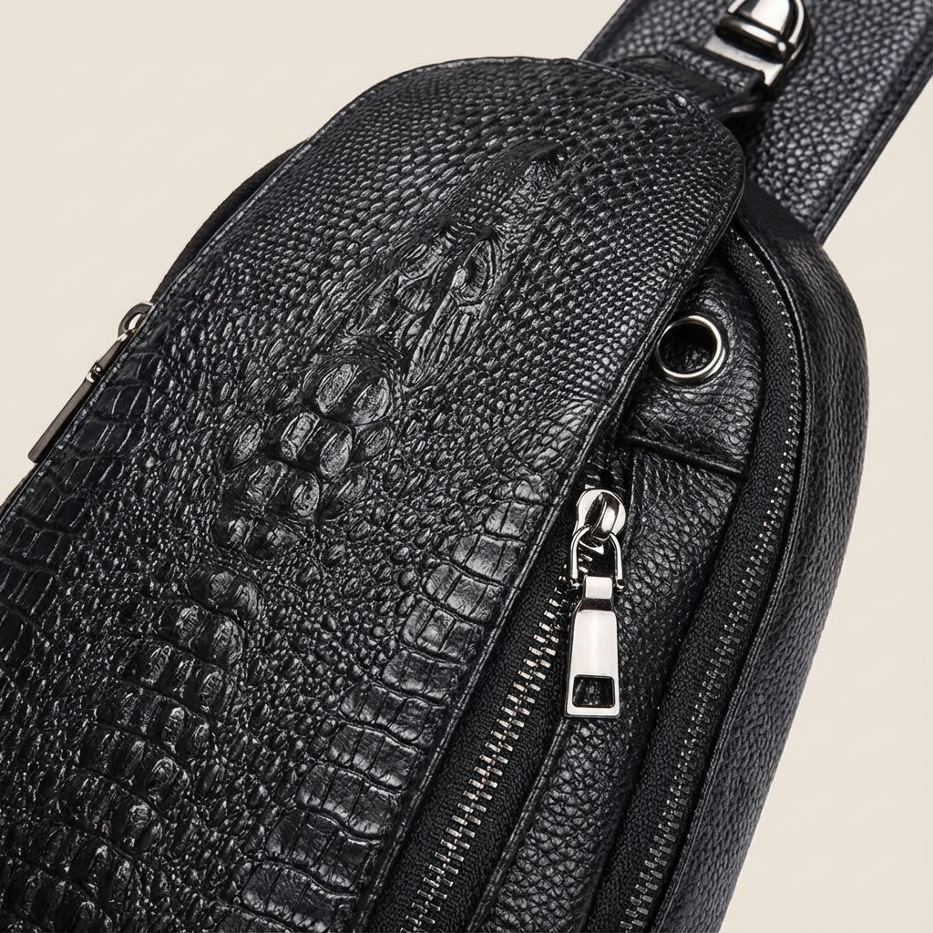 Crocodile Leather Sling Bag – Refined & Luxurious