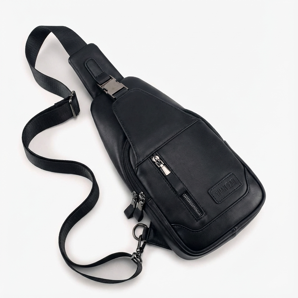 Luxury Leather Chest Sling Bag – Sleek & Functional