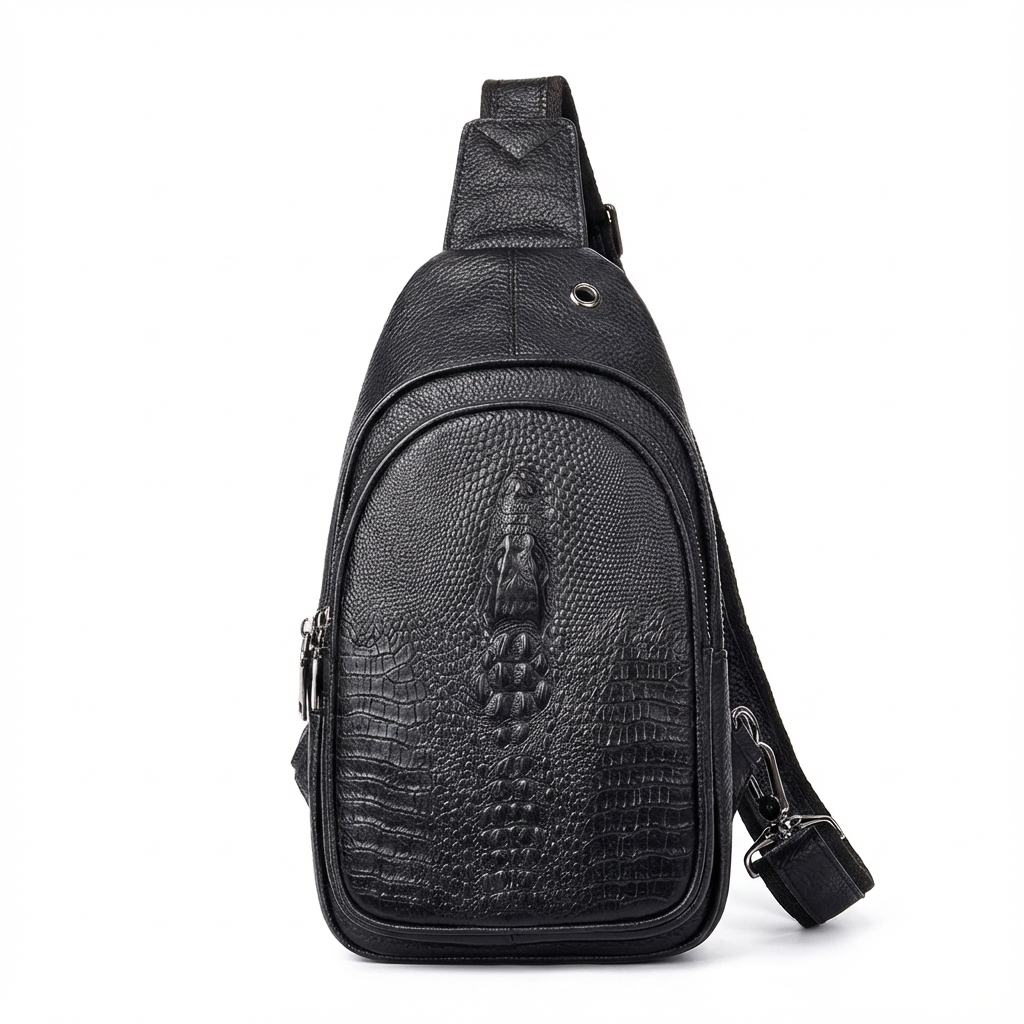 Crocodile Leather Sling Bag – Bold & Refined