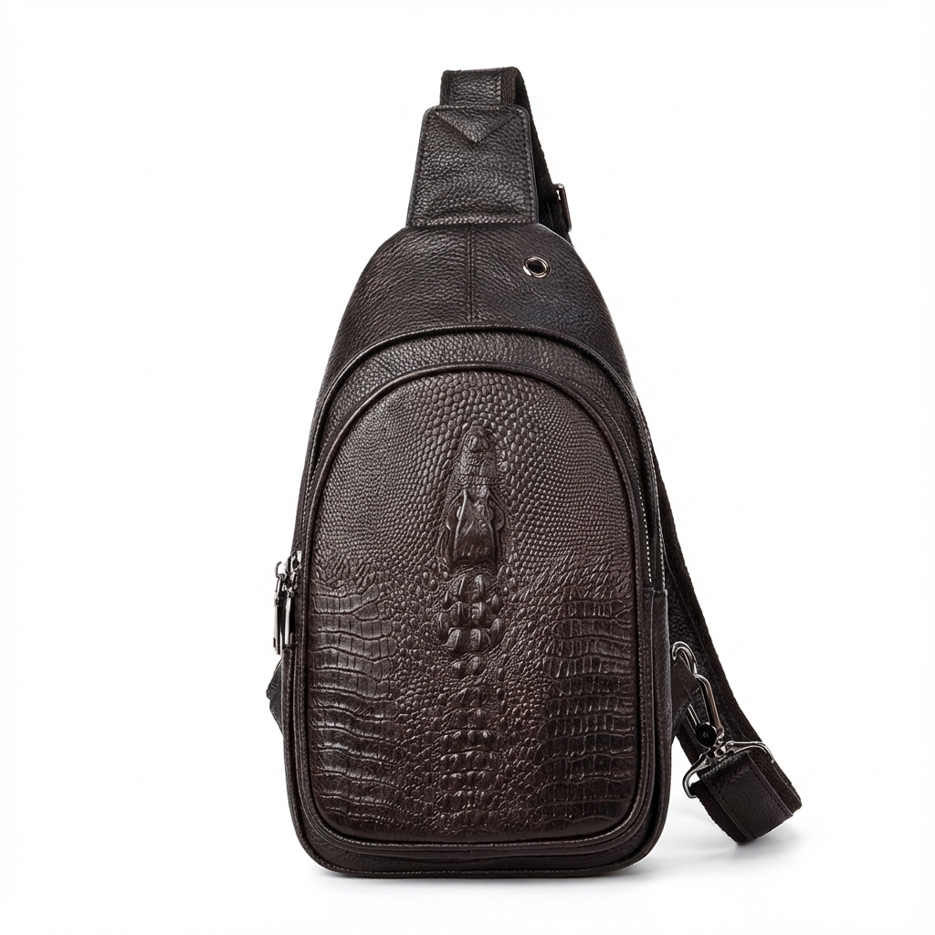 Crocodile Leather Sling Bag – Bold & Refined