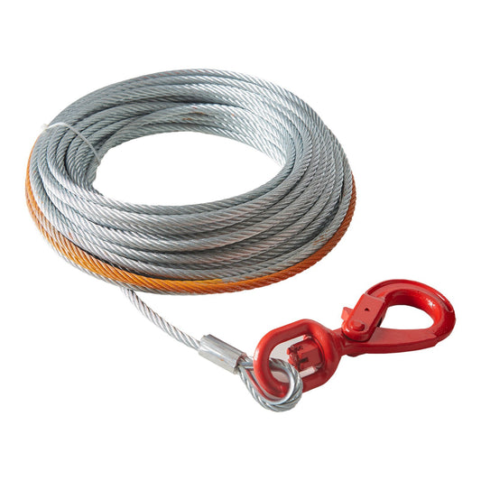 VEVOR Galvanized Steel Winch Cable, 3/8 Inch x 75 Feet 15,200 lbs Breaking Strength, Wire Winch Rope with Swivel Hook, Towing Cable Heavy Duty, Universal Fit for SUV, Large Off-Road Vehicle, Truck - Luminous Bear Shop