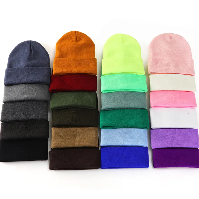 Warm Knit Beanie Hat – Stretchy, Cuffed, and Comfortable for All Ages