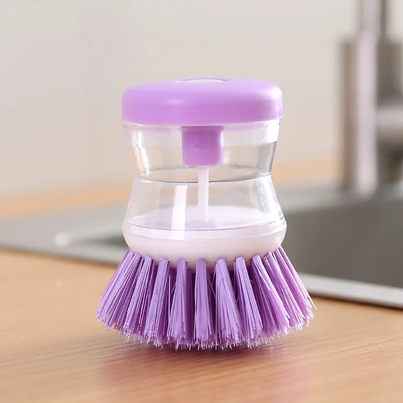 Set of 20 Kitchen Wash Pot Dish Brush Astronaut Washing Utensils With Automatic Soap Liquid Dispenser Household Cleaning Accessories Brush