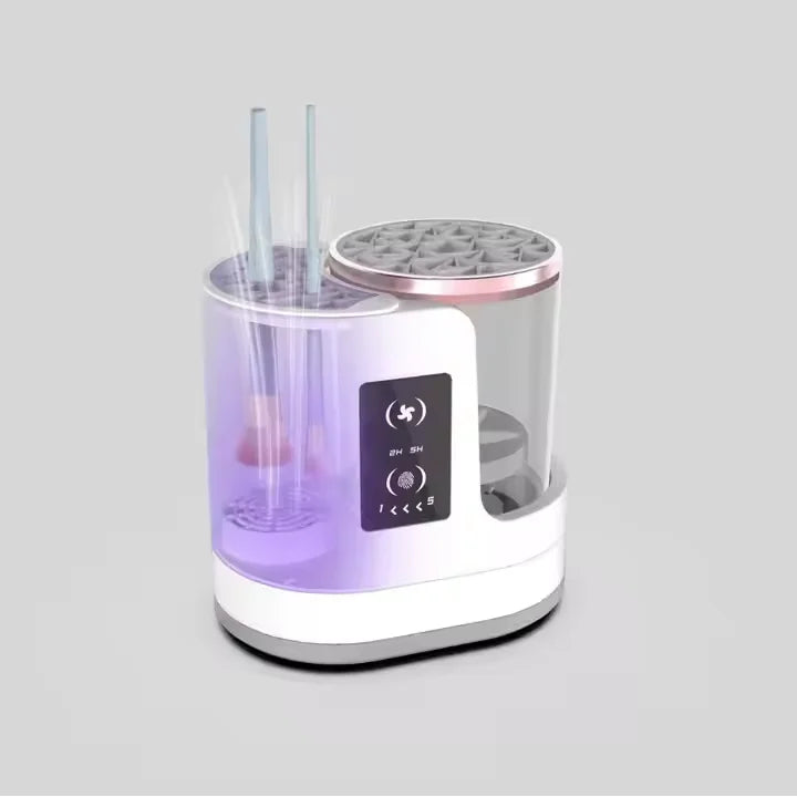 Automatic Cosmetic Electric Makeup Brush Cleaner Machine with Makeup Brush Dryer for Makeup Sponges and Brushes