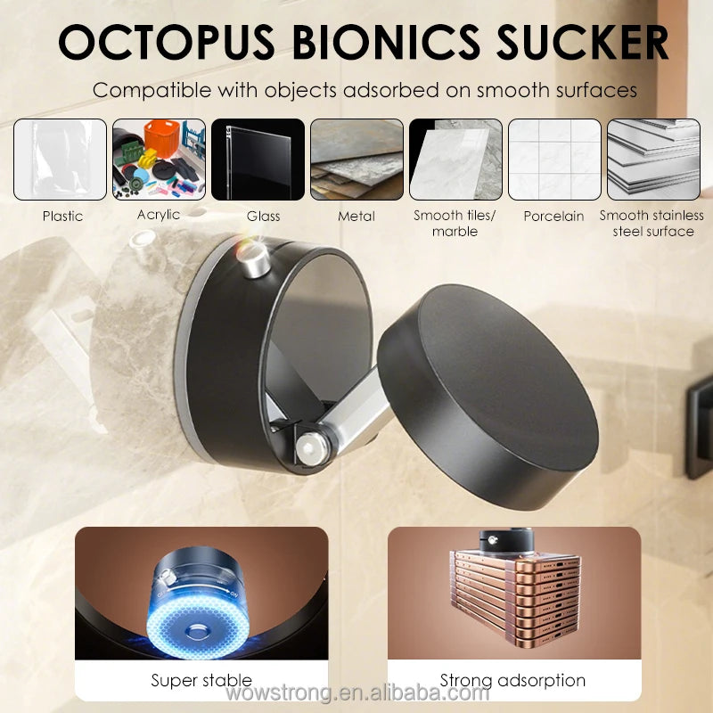 Magnetic Phone Holder Foldable Retractable Smooth Surfaces Vacuum Suction Desk Mobile Phones