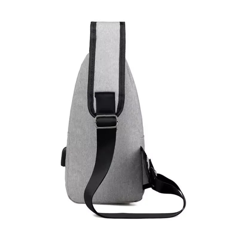 Oxford Sports Chest Bag – Lightweight Crossbody Shoulder Bag with USB Charging Port